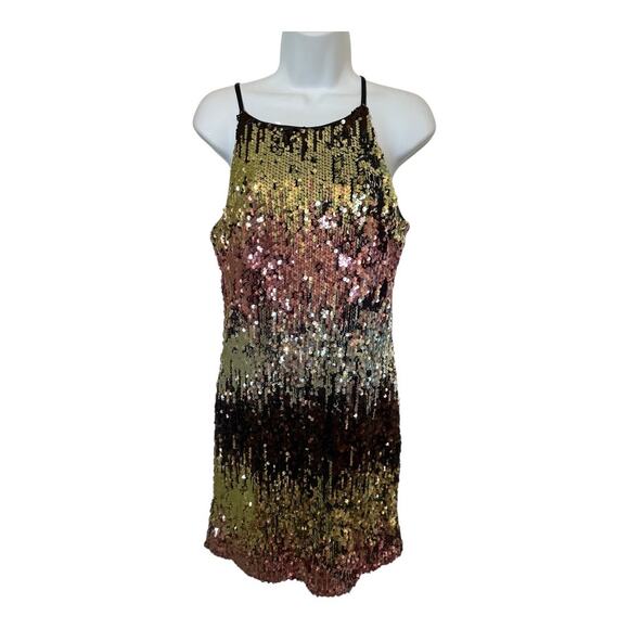 She + Sky Multicolored Sequin Dress  S - Picture 1 of 13